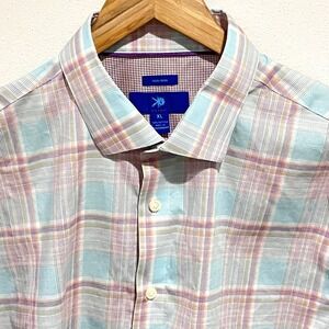 EGARA Mens XL Long Sleeve Non-Iron Button Flip Cuff Spring Easter